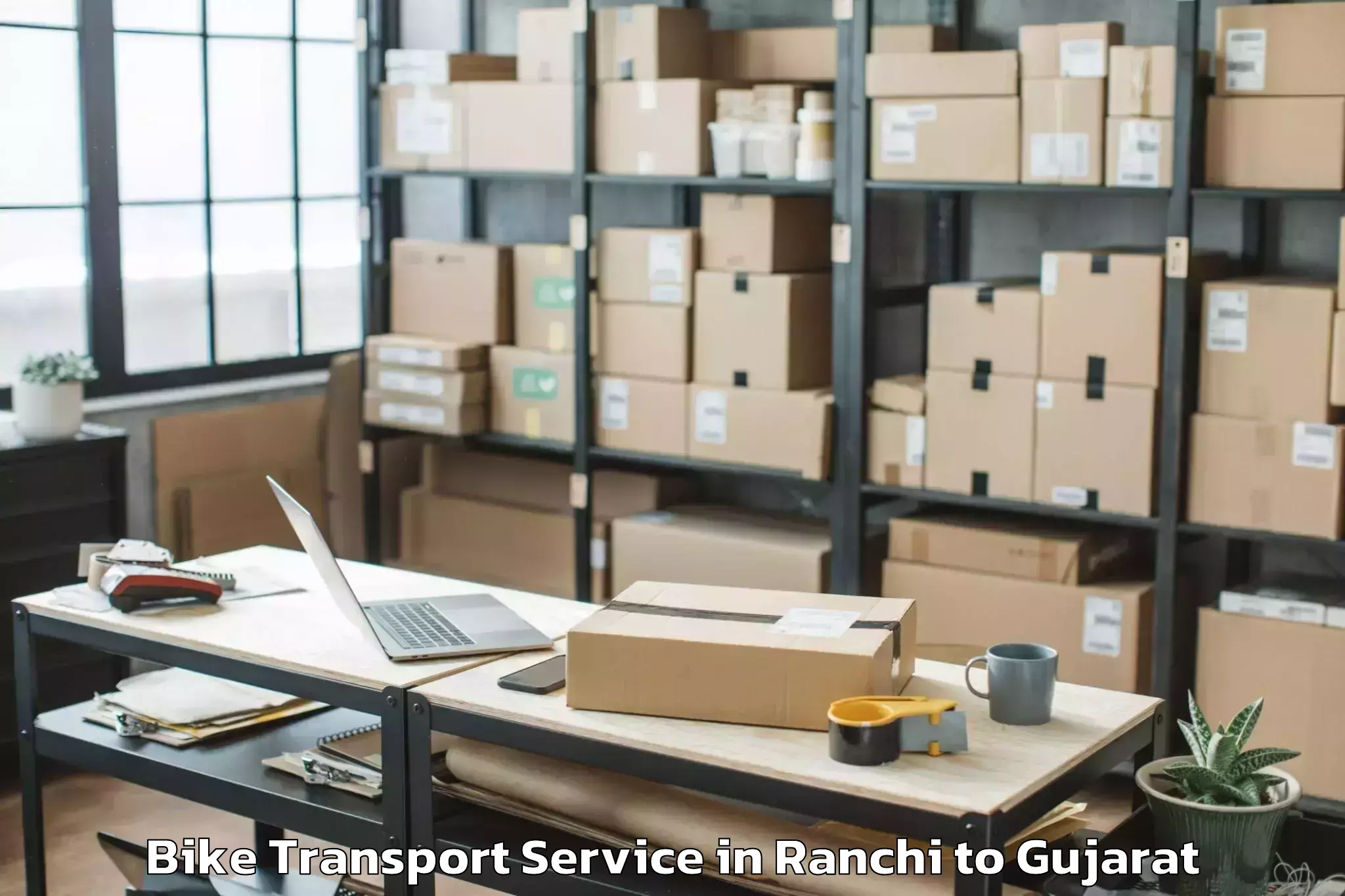 Hassle-Free Ranchi to Jasdan Bike Transport